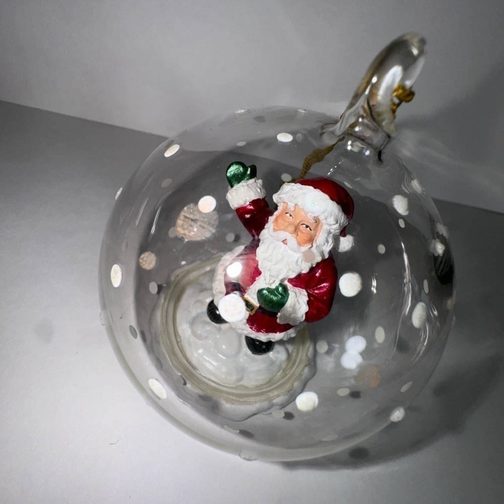 GORHAM Winter Follies Snow Globe  Santa Ornament